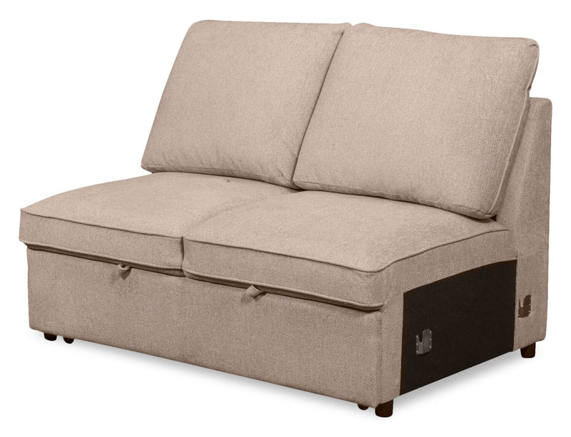 Scott Living Haven 3-Piece Right-Facing Chenille Fabric Cuddler Sleeper Sectional with Storage - Taupe