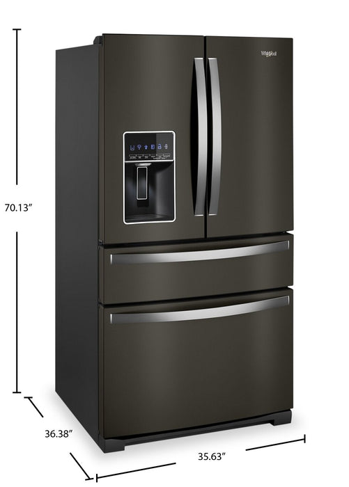 Whirlpool 36\" 26 Cu. Ft. French-Door Refrigerator - Black Stainless Finish - WRMF7736PV