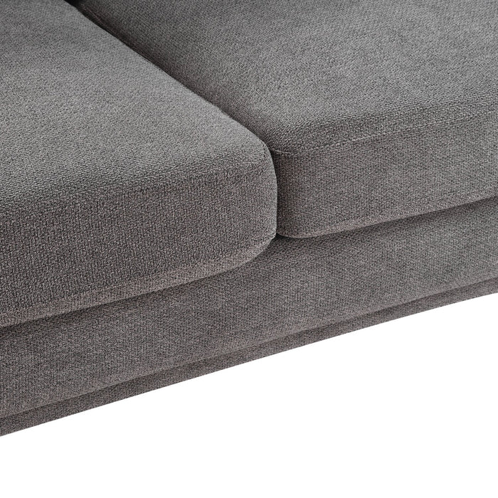 Cosmo 80\" Fabric Sofa with Tufted Back Cushions - Charcoal