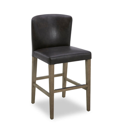 Arlo Counter-Height Stool with Vegan Leather Fabric, 26"H - Bison Brown | Tabouret 26 po Arlo de hauteur comptoir en tissu de cuir végétalien - brun bison