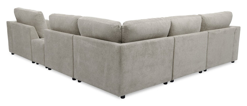 Voyage Modular 6-Piece Left-Facing Fabric Sectional with Console and Removable Back Cushions – Taupe