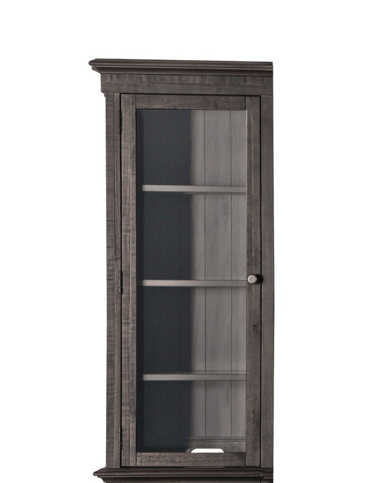 Baron 22” Rustic Pine Pier with Storage and Cable Management - Weathered Charcoal