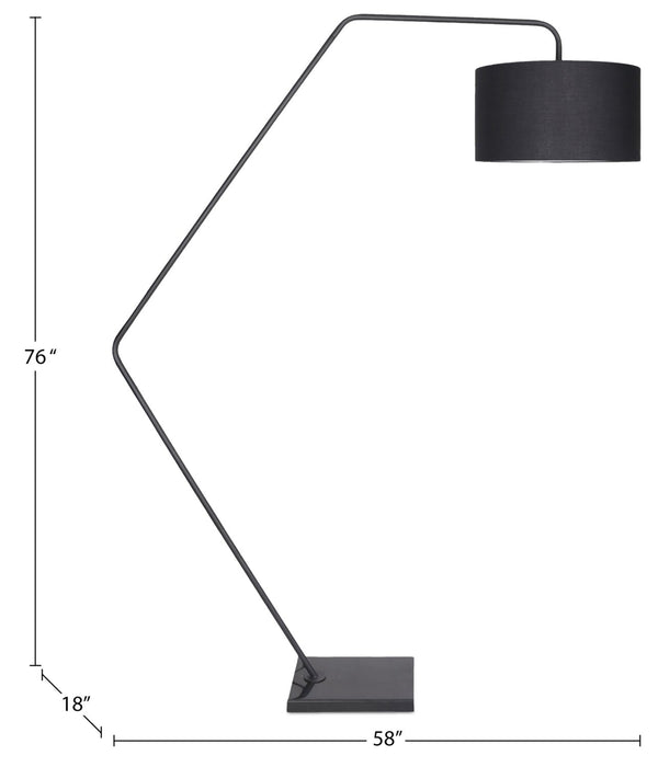 Killian 76\" Black Marble Floor Lamp