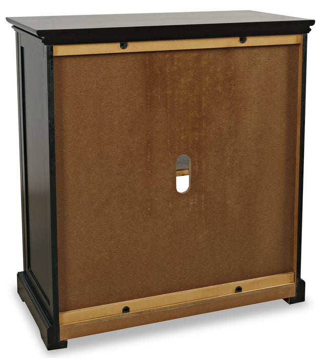 Twyla 33\" Solid Wood Accent Cabinet  with Arched Doors - Black