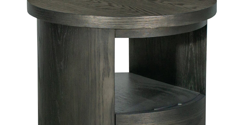 Eldon 22” Modern Round Solid Wood End Table with Storage - Coffee Bean