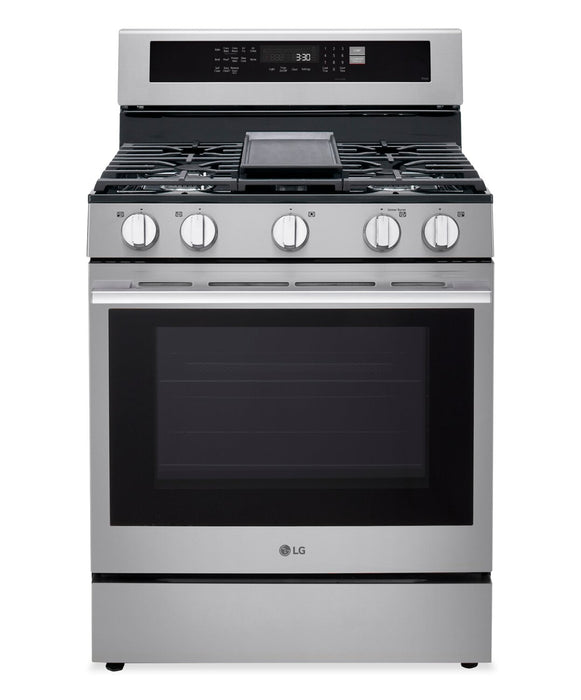 LG 6.3 Cu. Ft. Smart Gas Range with Air Fry – Fingerprint Resistant Stainless Steel - LRGN6325X