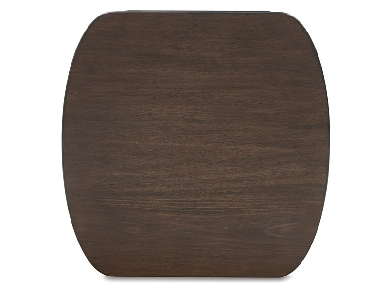 Vernon 25” Modern Solid Wood End Table with 2 Shelves - Dark Brown