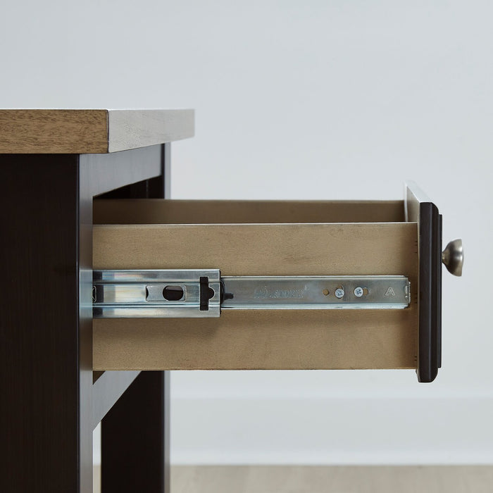 Wells 24\" Solid Wood End Table with Storage and Shelf - Two Tone Brown