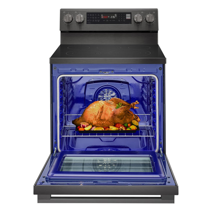 LG 6.3 Cu. Ft. Smart Electric Range with Air Fry - Black Stainless Steel - LREN6325ZE
