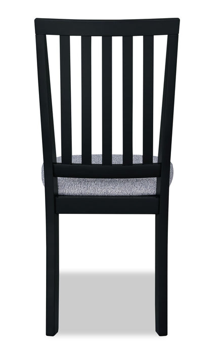 Bryn Dining Chair with Fabric Seat, Slat-Back - Black