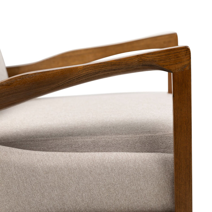 Echo 27.95\" Fabric Accent Chair with Wood Arms and Legs - Beige