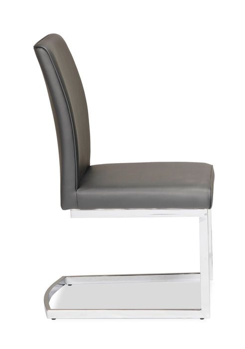 Naya Dining Chair, Vegan Leather, Metal – Grey