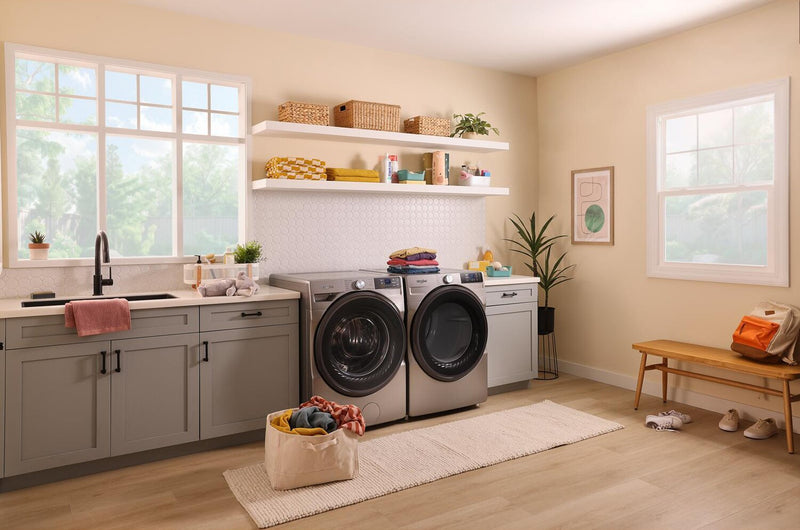 Whirlpool 5.2 Cu. Ft. Smart Front-Load Washer and 7.4 Cu. Ft. Electric Dryer - Radiant Silver