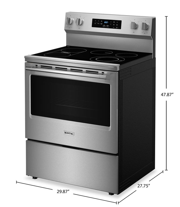 Maytag 30\" 5.3 Cu. Ft. Electric Range with No Preheat Air Fry - Stainless Steel - YMFES6030RZ