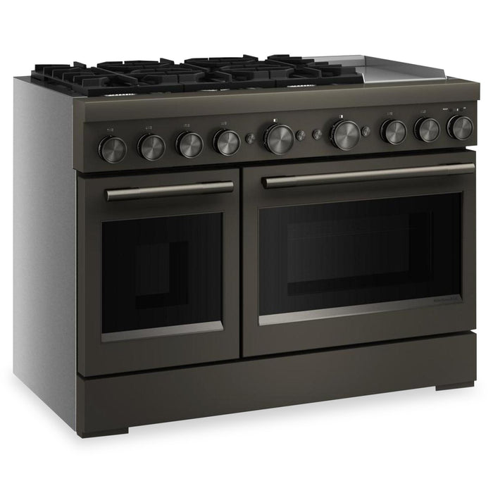KitchenAid 6.3 Cu. Ft. 6 Burner Dual Fuel Range with Griddle – Black Ore - KFDD948SBE