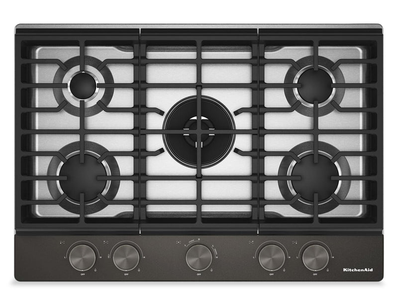  KitchenAid Gas-on-Metal Cooktop with CookShield Finish - Black Ore - KCGK730SBE