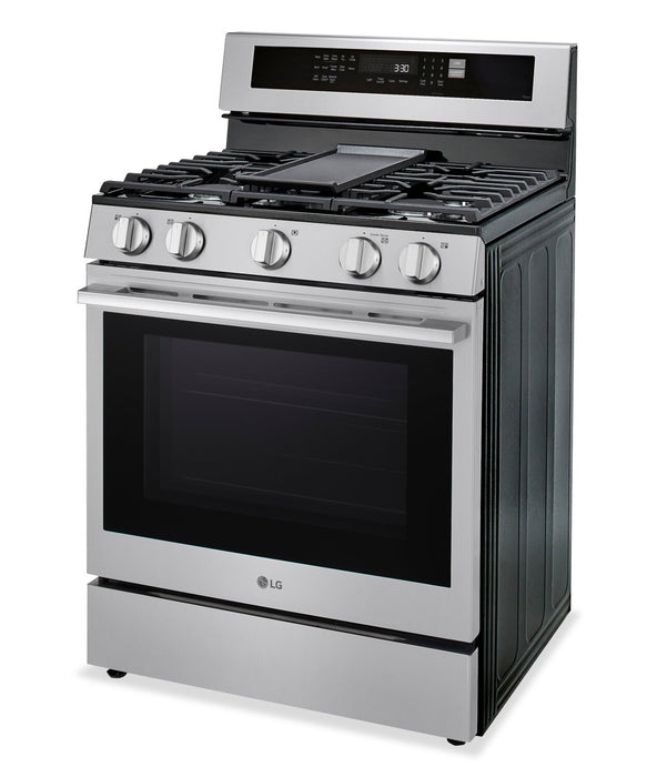 LG 6.3 Cu. Ft. Smart Gas Range with Air Fry – Fingerprint Resistant Stainless Steel - LRGN6325X