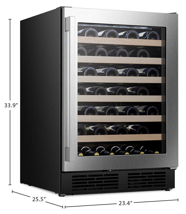 Hisense 5.4 Cu. Ft. 54-Bottle Wine Cooler with Wi-Fi and Reversible Door - Stainless Steel - HWS054N6SS