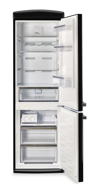 Classic Retro by Unique 24\" 12 Cu. Ft. Bottom-Freezer Refrigerator - Midnight Black - UGP-340L B AC