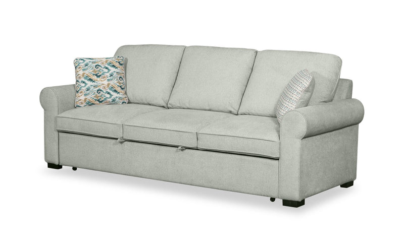 Scott Living Haven 96\" Chenille Fabric Sleeper Sofa with Wood Legs - Seafoam Blue