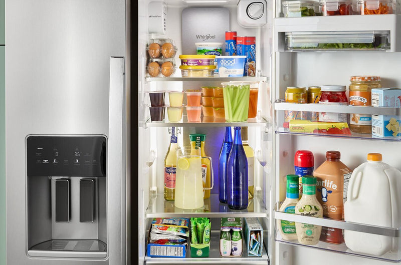 Whirlpool 36\" 28.7 Cu. Ft. Side-by-Side Refrigerator – Fingerprint-Resistant Stainless - WRSF6536RZ