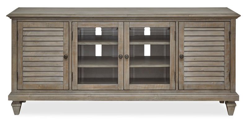 Baron 72” Rustic Pine TV Stand with Storage and Cable Management for TVs up to 80” - Dovetail Grey