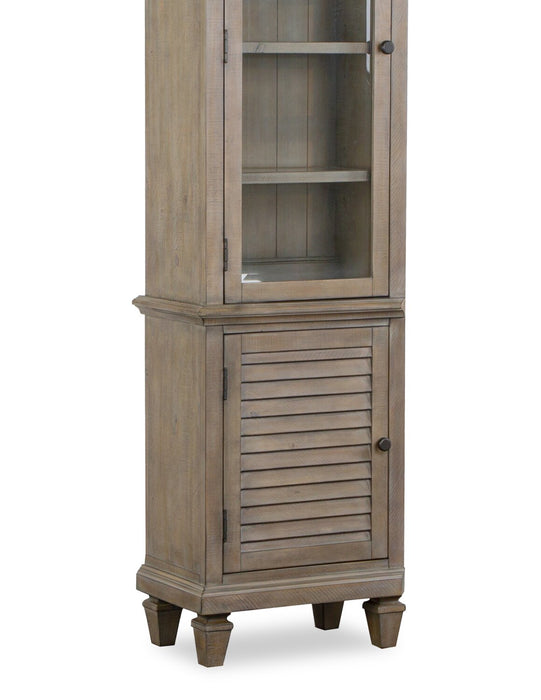 Baron 22” Rustic Pine Pier with Storage and Cable Management - Dovetail Grey