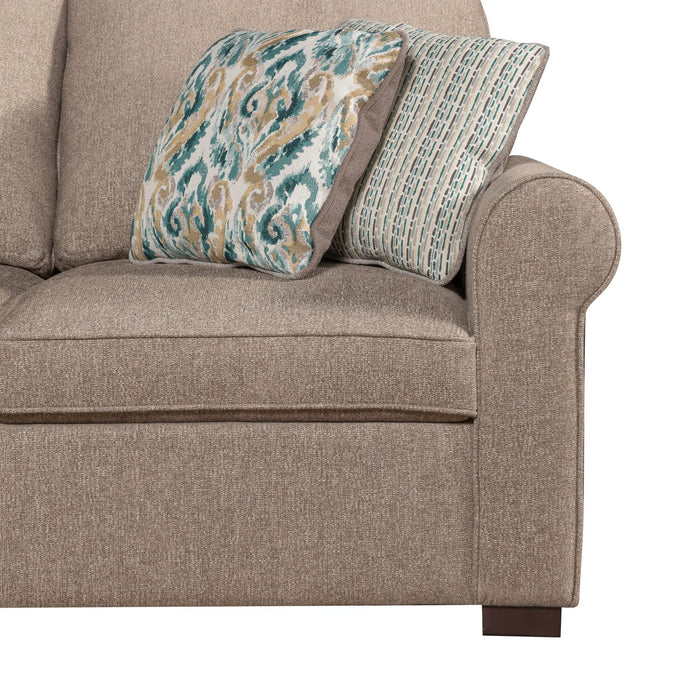 Scott Living Haven 3-Piece Chenille Fabric Sleeper Sectional - Taupe