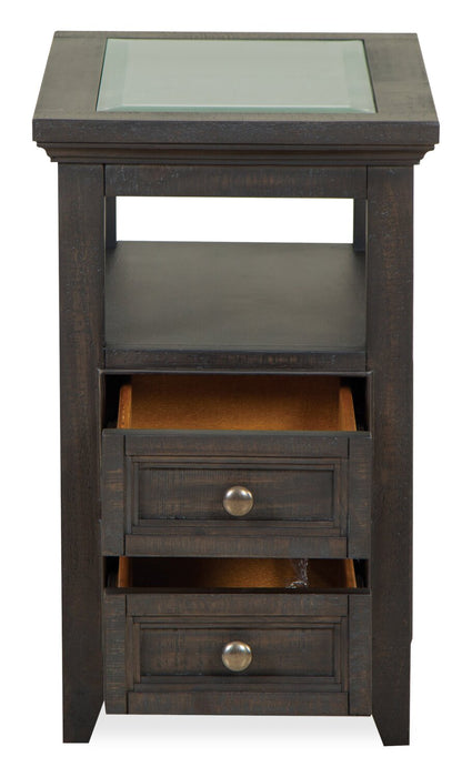 Hanson 15” Traditional Pine Chairside Table with Storage - Graphite