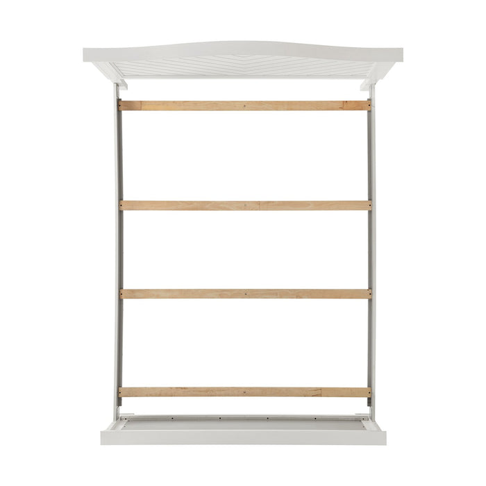 Ella Panel Bed with Headboard & Frame, Chevron Pattern, White - Full Size