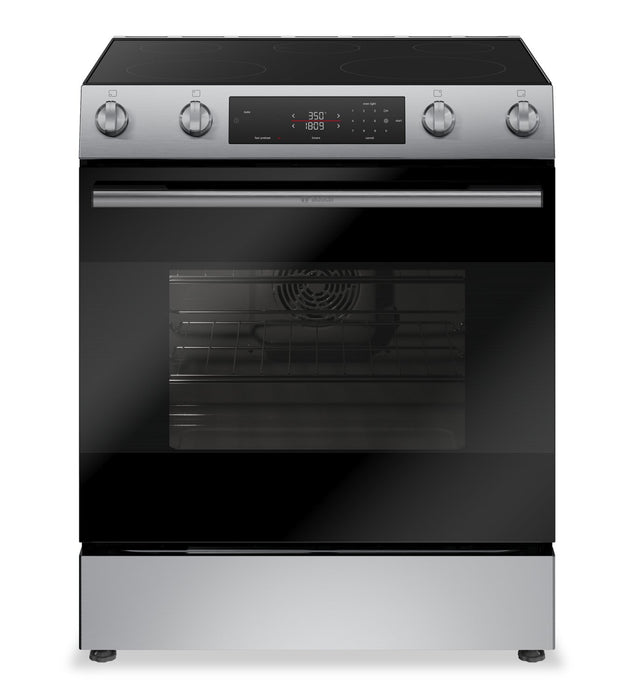 Bosch 30\" 5.8 Cu. Ft. 100 Series Electric Range with Rapid Preheat and Air Fry - Stainless Steel - HEF1050MC