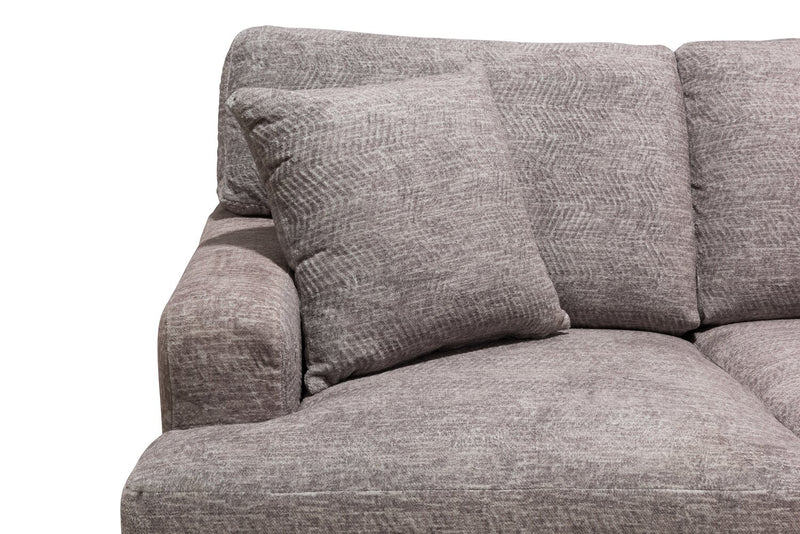 Made in Canada Luxe 3-Piece Left-Facing Fabric Sectional with Removable Cushions - Zaftig Dove Grey