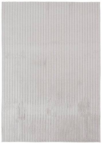 Dream Step Memory Foam Channel Light Grey Faux Fur Area Rug - 5' x 7' 