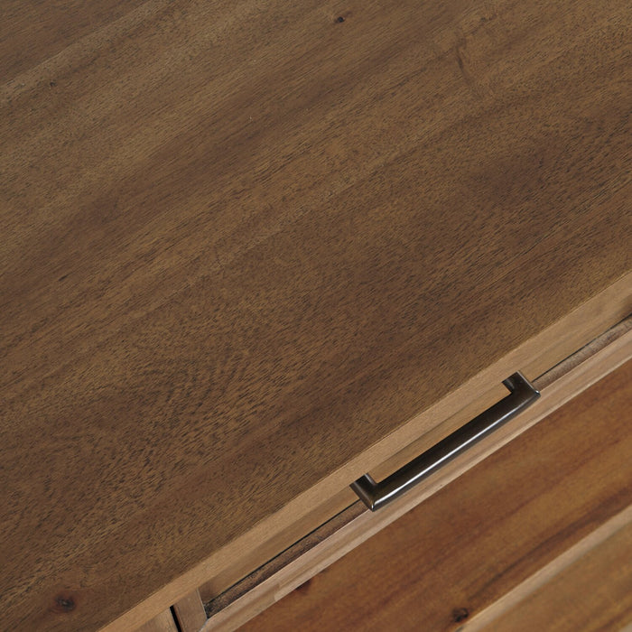 Nathan 50\" Rustic Sofa Table with Storage and Shelf - Light Brown