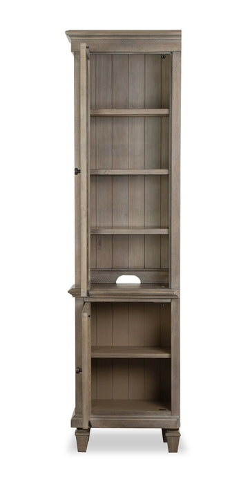 Baron 22” Rustic Pine Pier with Storage and Cable Management - Dovetail Grey