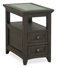 Hanson 15” Traditional Pine Chairside Table with Storage - Graphite 