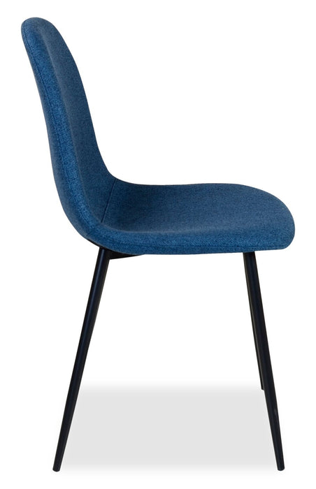 Jax Dining Chair with Polyester Fabric, Metal - Blue