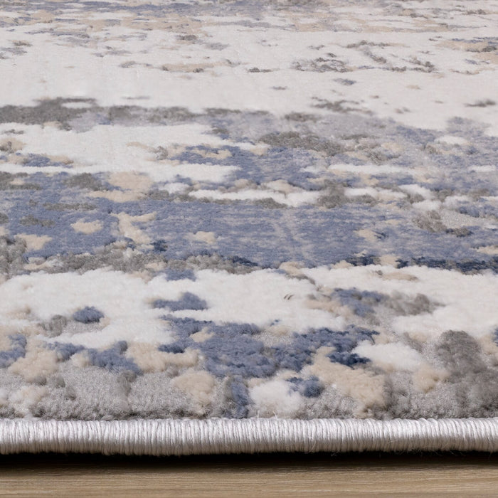 Lucas 6'7\" x 9'6\" Distressed Area Rug - Blue