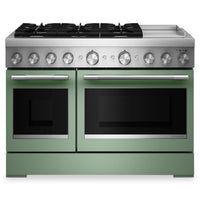 KitchenAid 6.3 Cu. Ft. 6 Burner Dual Fuel Range with Griddle – Cardamom - KFDD948SDC 