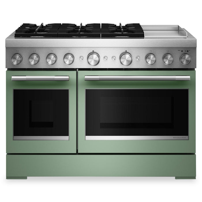 KitchenAid 6.3 Cu. Ft. 6 Burner Dual Fuel Range with Griddle – Cardamom - KFDD948SDC