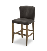 Arlo Counter-Height Stool with Vegan Leather Fabric - Charcoal 