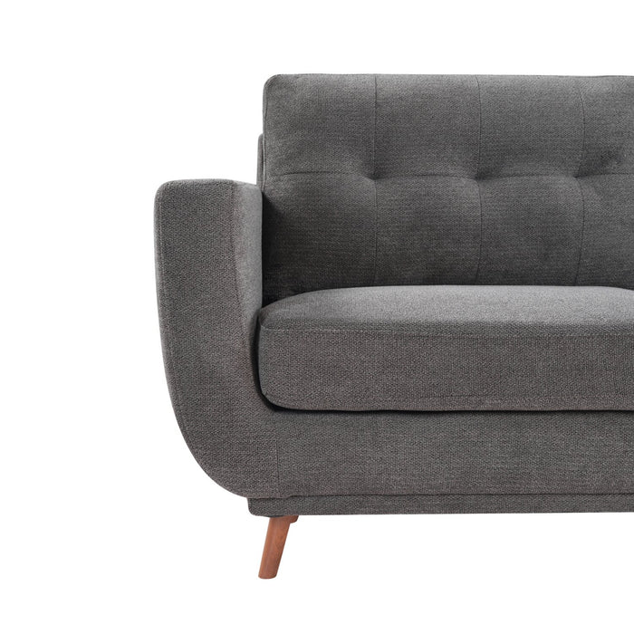 Cosmo 80\" Fabric Sofa with Tufted Back Cushions - Charcoal