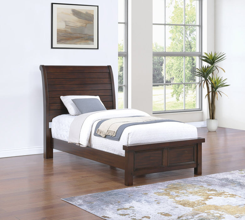 Sonoma Panel Bed with Headboard & Frame, Mango Brown - Twin Size
