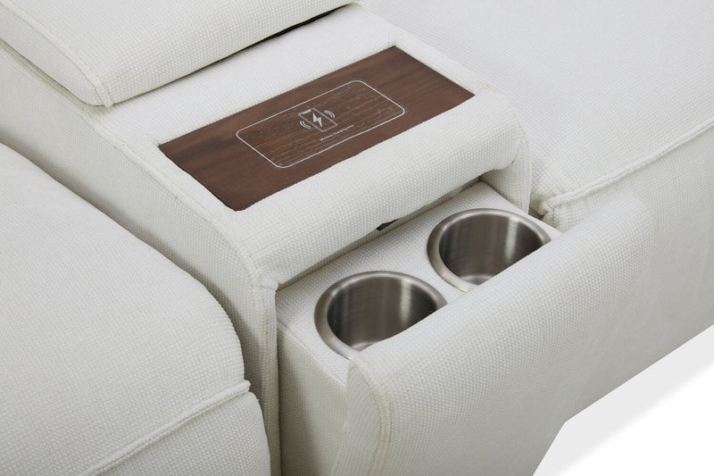 Essence 6-Piece Power Reclining Sectional with Power Headrests - Ivory