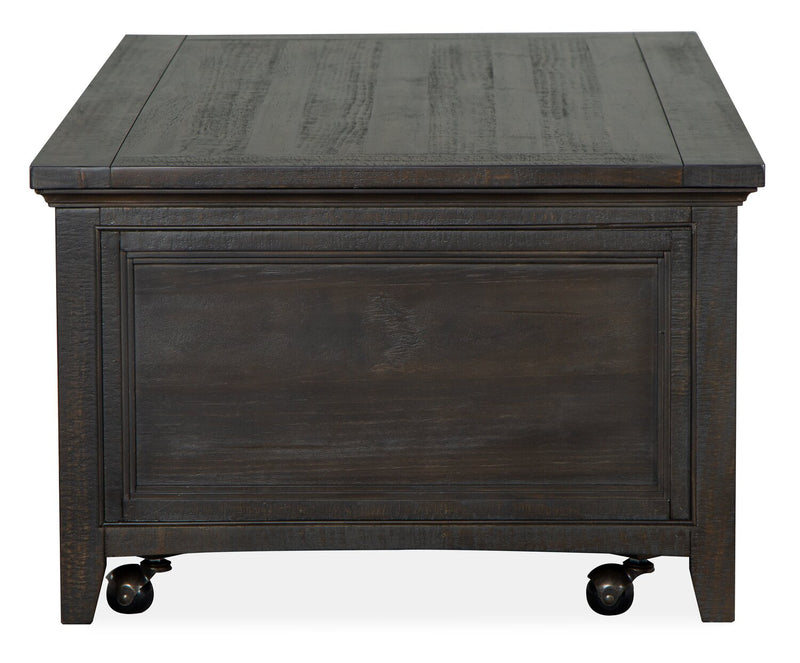 Hanson 50” Traditional Pine Lift Top Coffee Table with Storage and Casters - Graphite