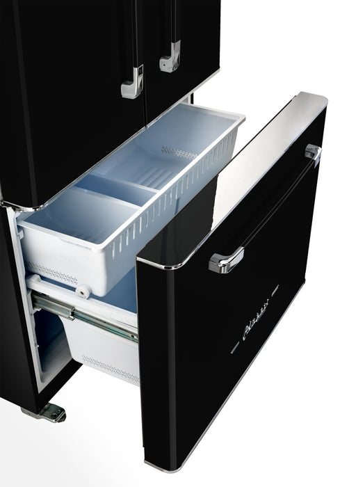 Classic Retro by Unique 36\" 21.4 Cu. Ft. Counter-Depth Refrigerator - Midnight Black - UGP-595L B AC