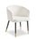 ["Gem Dining Chair with Boucle Fabric & Gold Accent, Metal - White"]