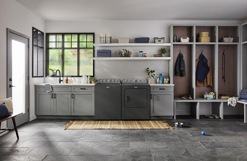 Maytag 5.4 Cu Ft. Top Load Agitator Washer and 7.0 Cu. Ft. Electric Dryer – Volcano Black - MATL565B