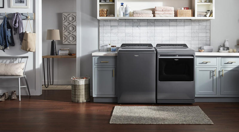 Whirlpool 6 Cu. Ft. Top-Load Washer and 7.4 Cu. Ft. Gas Dryer - Chrome Shadow 