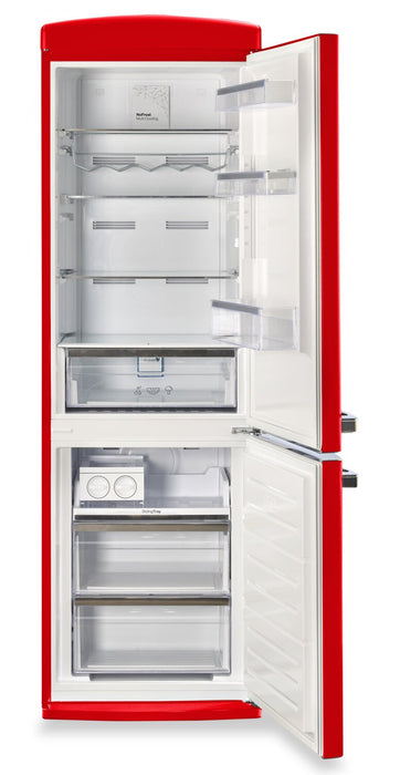Classic Retro by Unique 24\" 12 Cu. Ft. Bottom-Freezer Refrigerator - Candy Apple Red - UGP-340L AC R